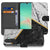 Samsung Galaxy A26 Marble White Black Book Case marmer zwart wit design voorzijde