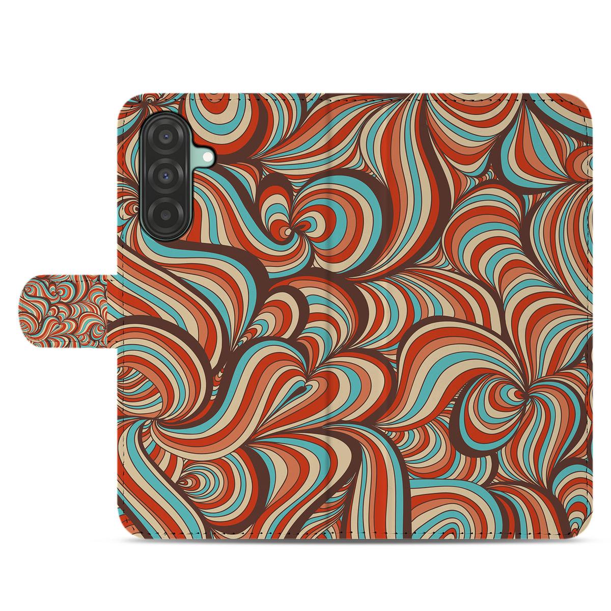 Samsung Galaxy A26 Retro Book Case retro design kleurrijk voorzijde