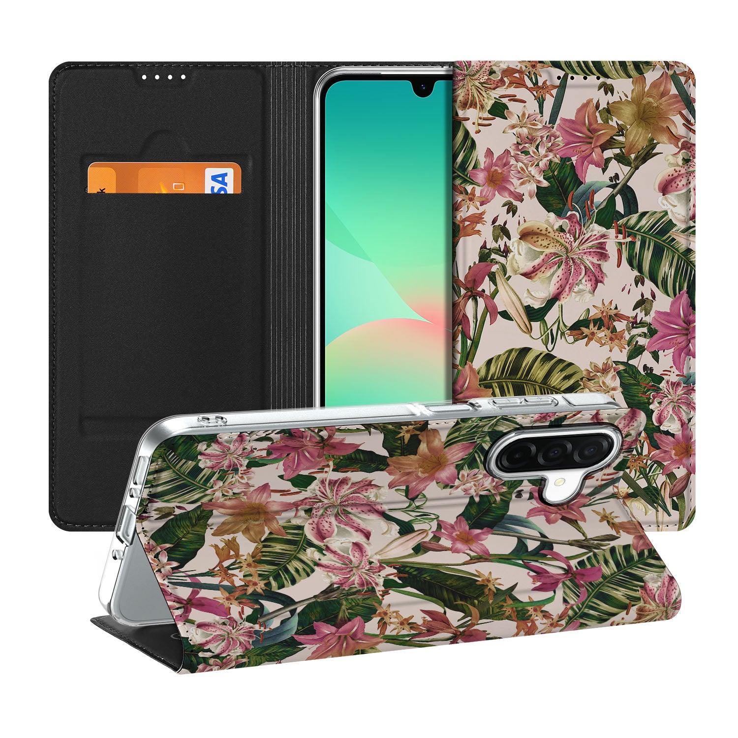 Samsung Galaxy A26 Smart Cover Flowers bloemen design voorkant