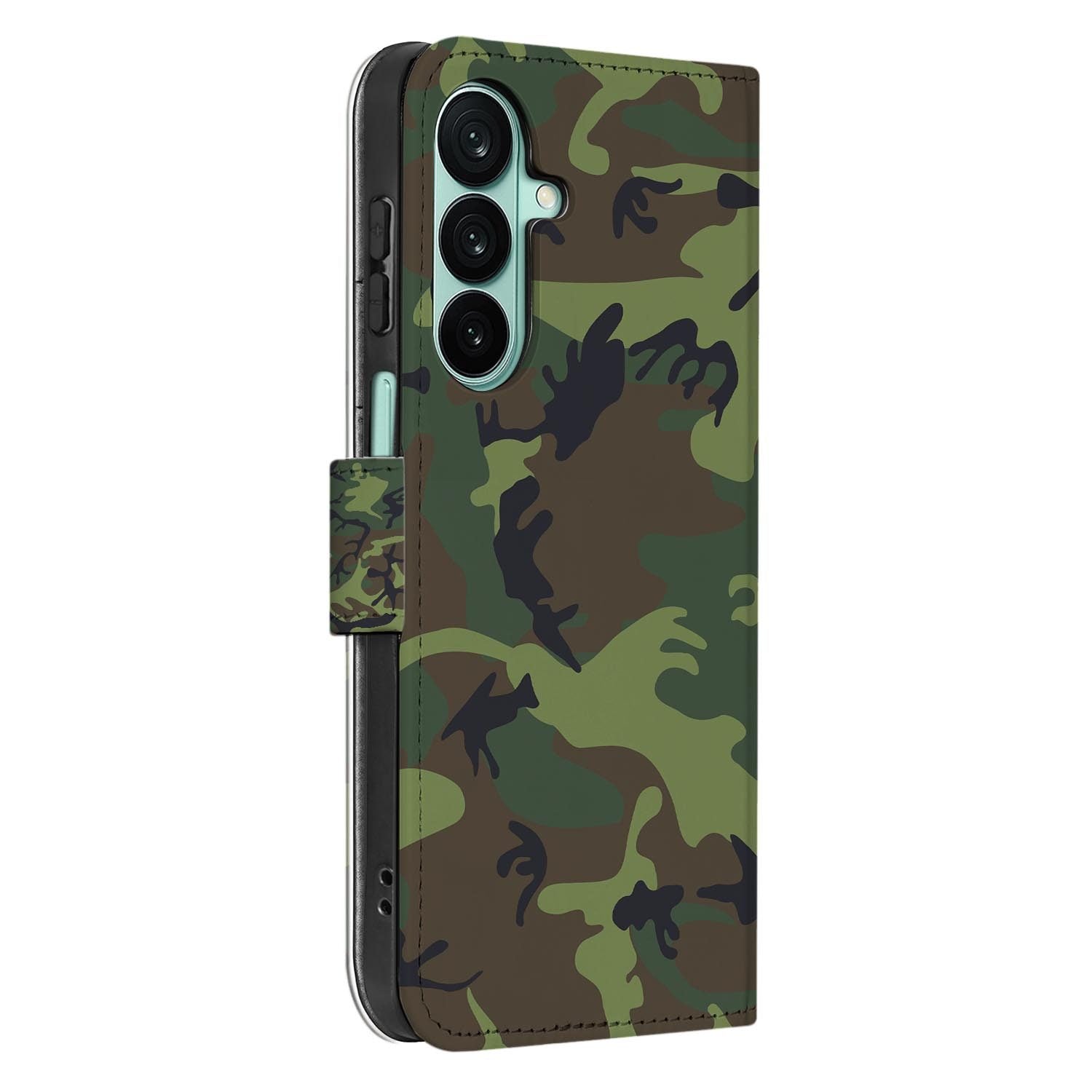 Samsung Galaxy A27 bookcase Army Dark, detail van het stiksel