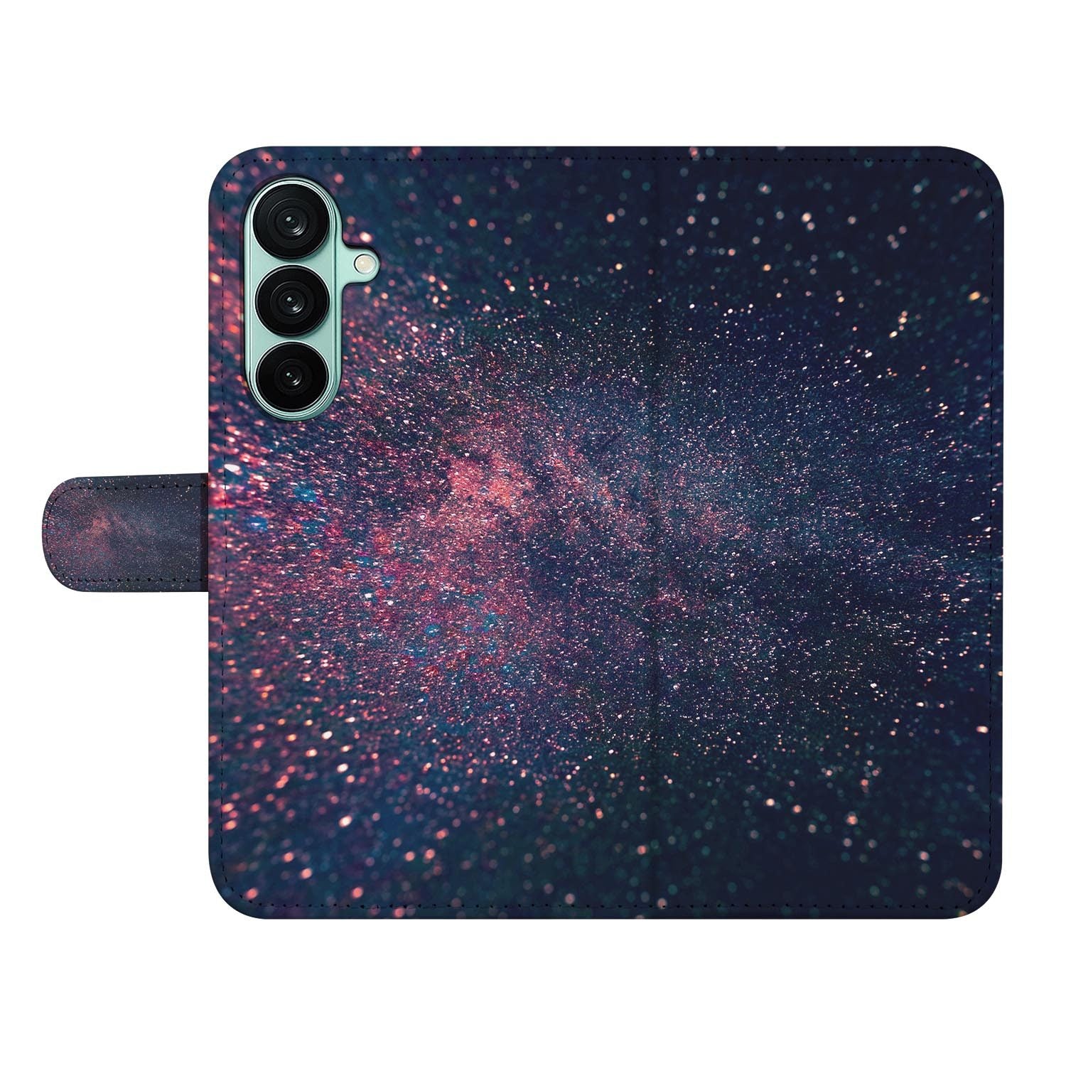 Samsung Galaxy A27 bookcase Stars, open met pasjesvakken
