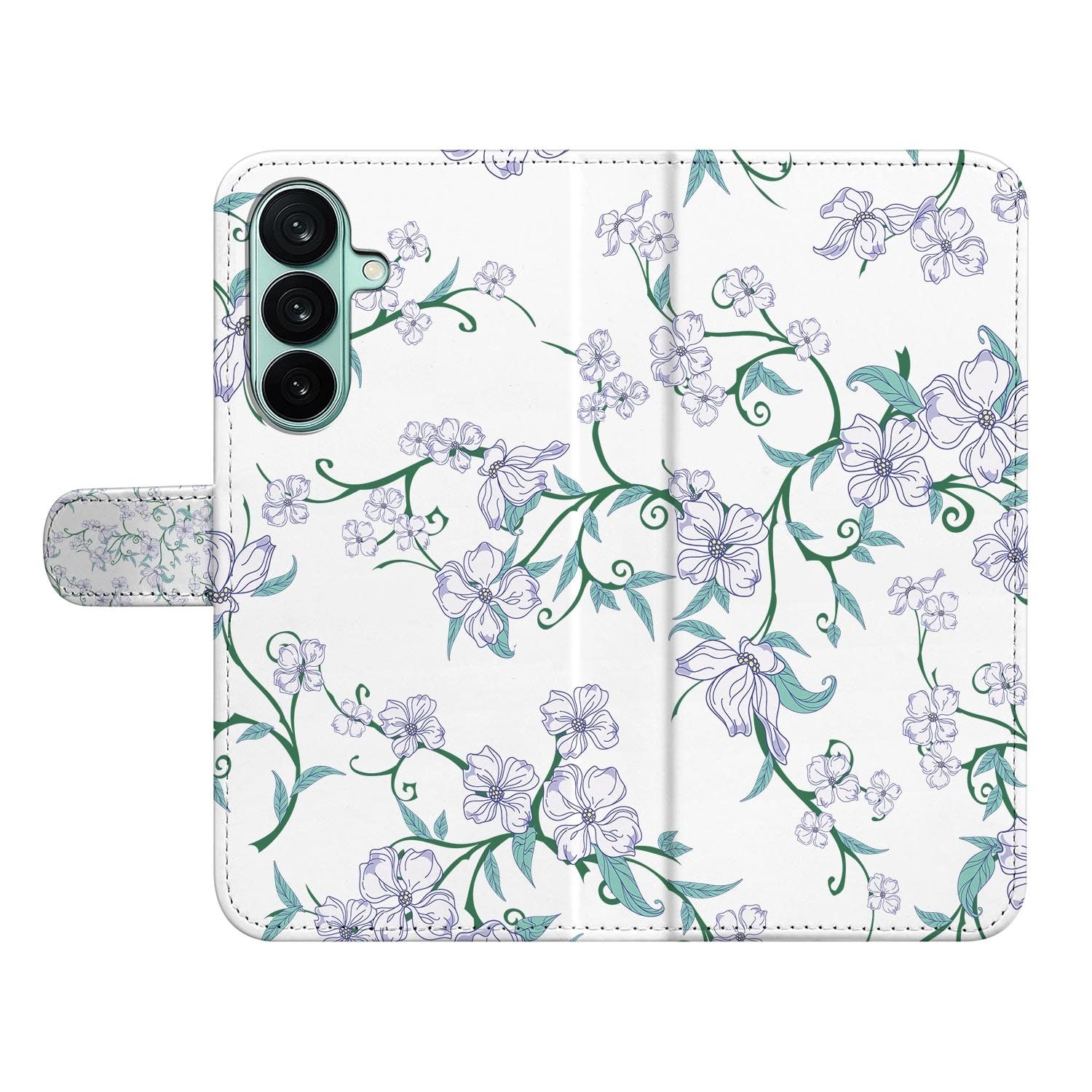 Samsung Galaxy A27 bookcase Blossom White, open met pasjesvakken