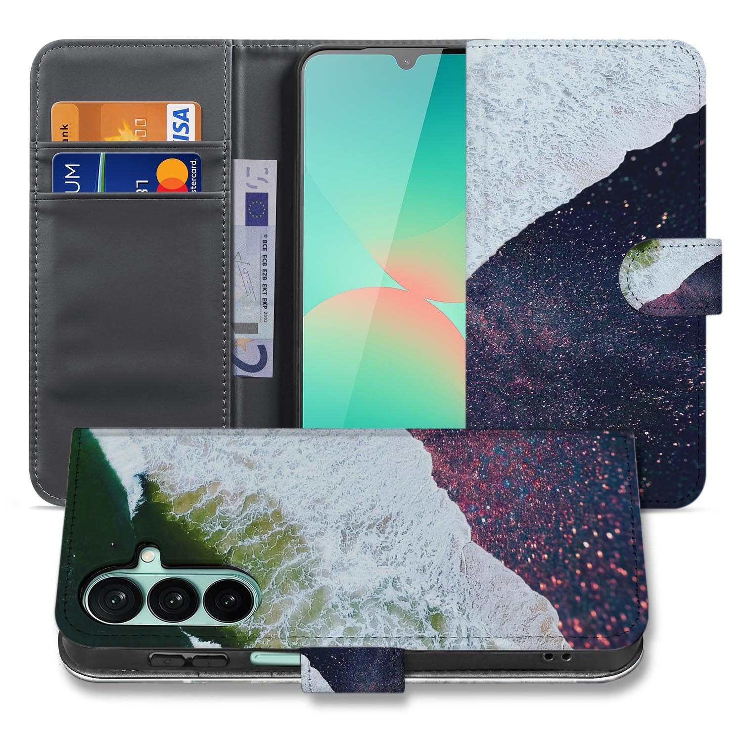 Samsung Galaxy A27 bookcase Sea in Space, voorkant met gesloten klep
