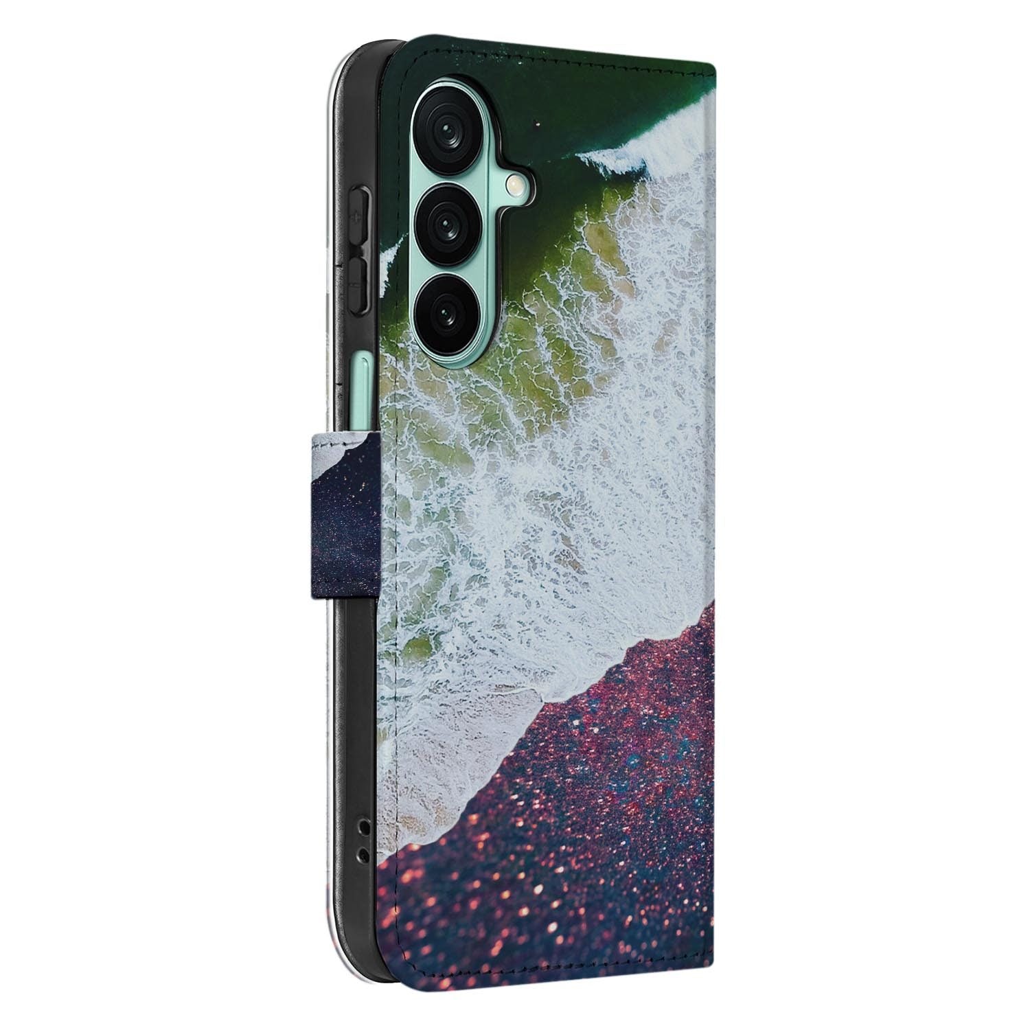Samsung Galaxy A27 bookcase Sea in Space, detail van het stiksel
