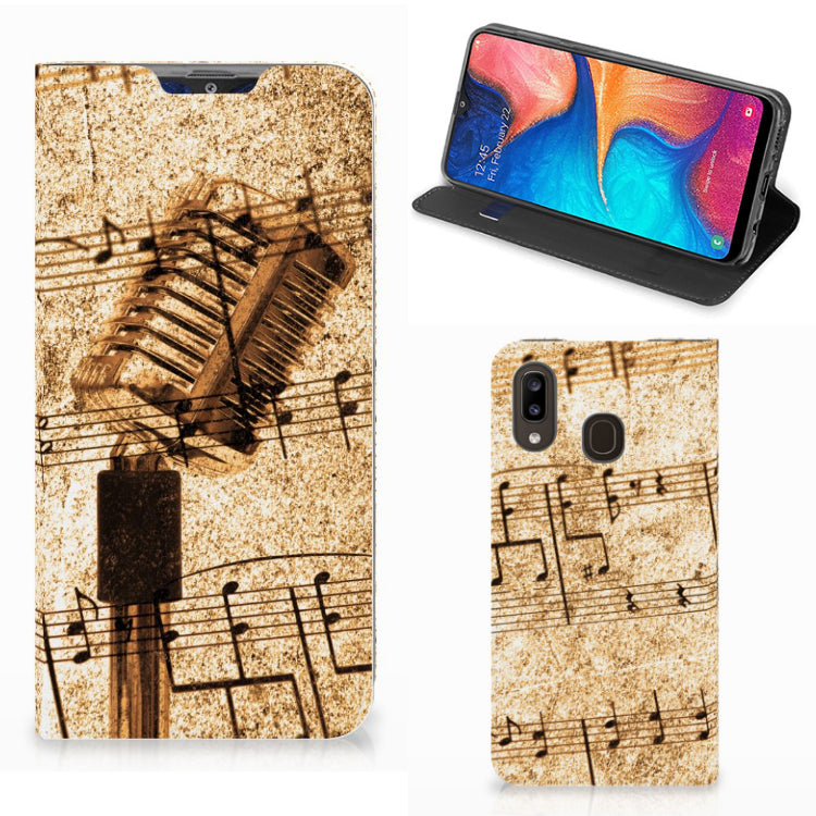 Samsung Galaxy A30 Stand Case Bladmuziek