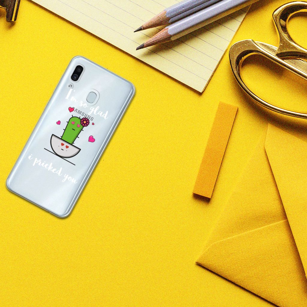 Samsung Galaxy A30 Telefoonhoesje met Naam Cactus Glad cactus design aanzicht