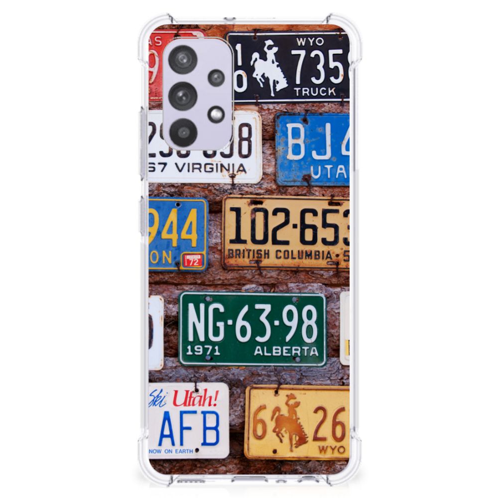 Samsung Galaxy A32 4G A32 5G Enterprise Editie Anti-shock Hoesje met foto Kentekenplaten design voorkant