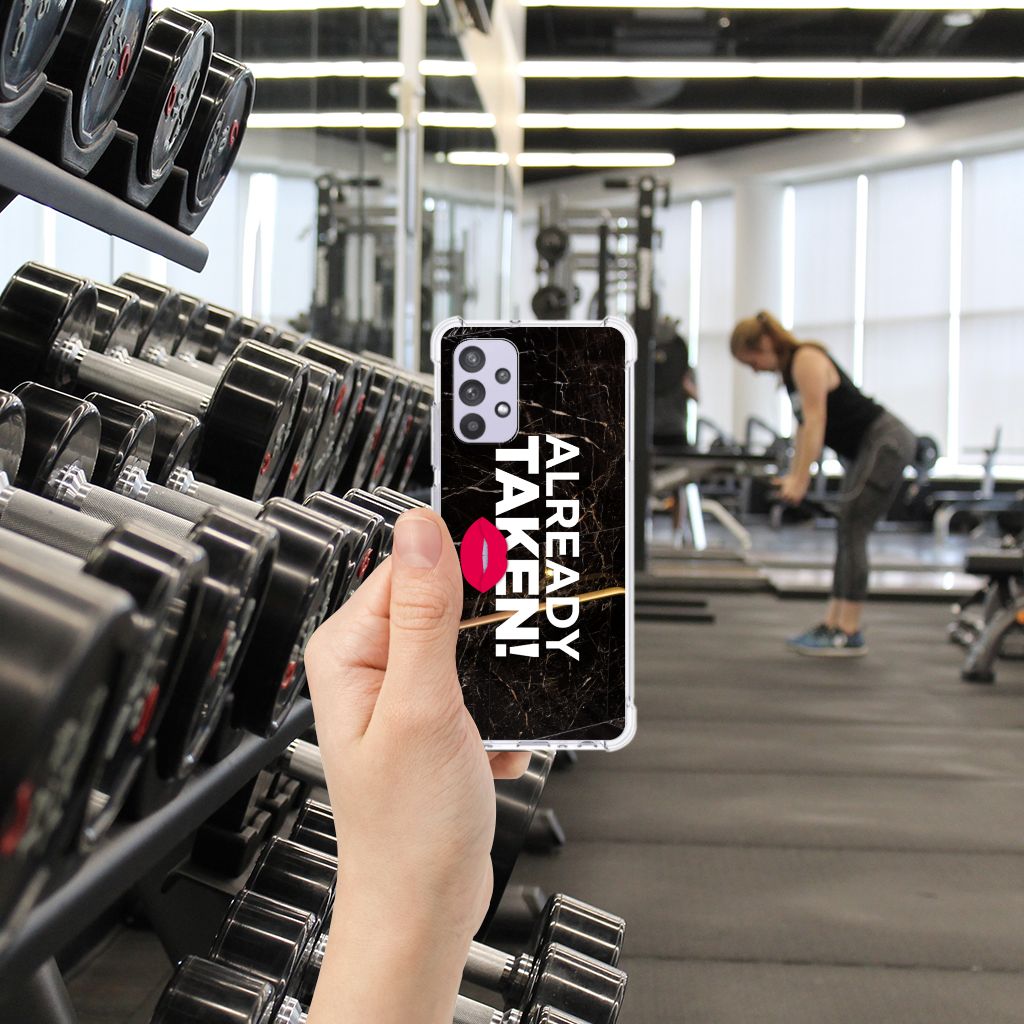 Samsung Galaxy A32 4G | A32 5G Enterprise Editie Telefoonhoesje met tekst Already Taken Black aanzicht