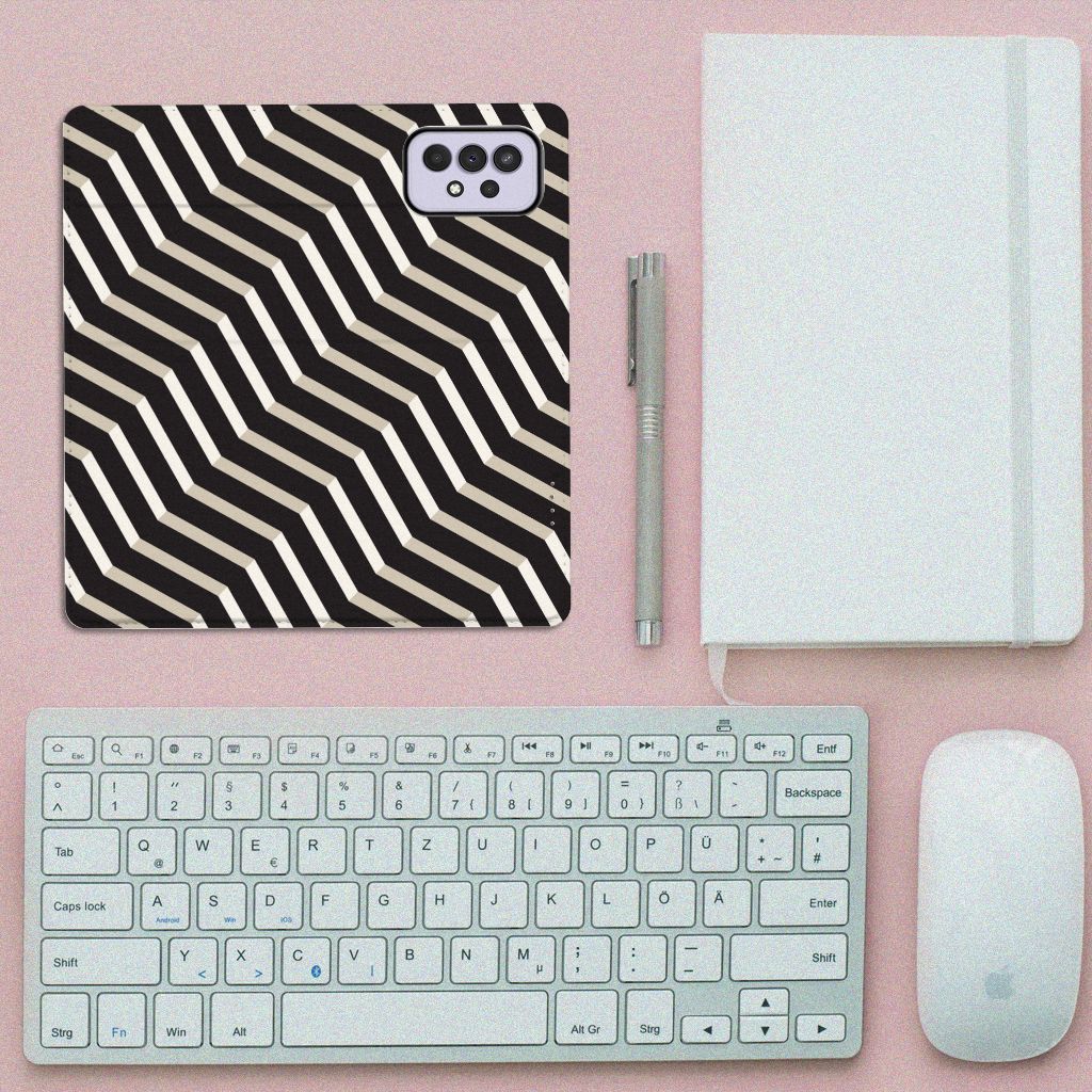 Samsung Galaxy A33 5G Stand Case Illusion hoesje zigzag ontwerp bovenaanzicht