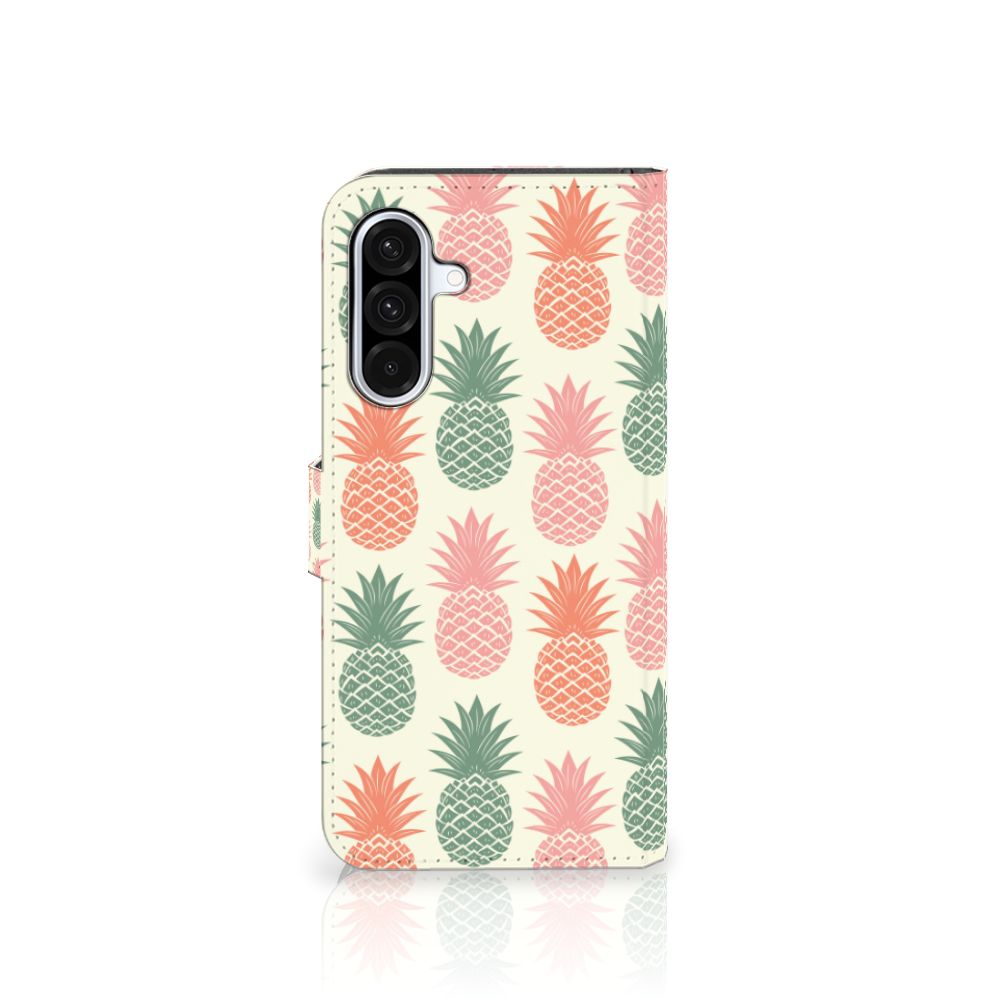 Samsung Galaxy A36 Book Cover Ananas telefoonhoesje ananas design voorkant