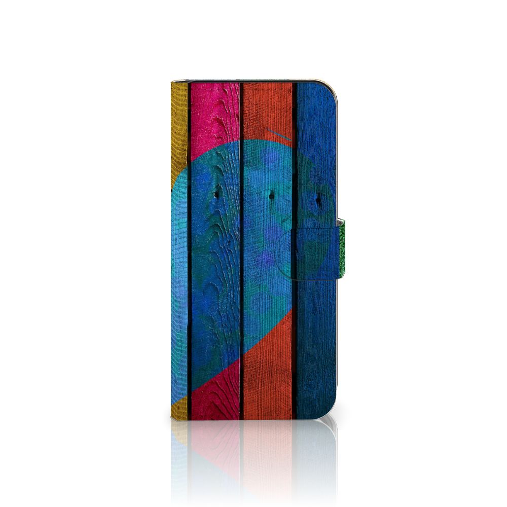 Samsung Galaxy A36 Book Style Case Wood Heart cadeau voor je vriend boekhoesje hartje design voorkant