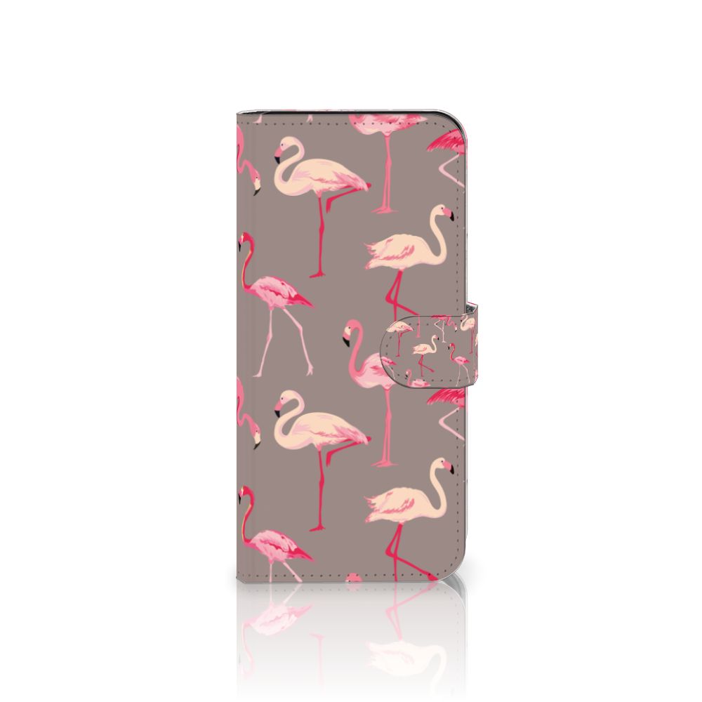 Samsung Galaxy A36 Telefoonhoesje met Pasjes Flamingo telefoonhoesje flamingo design vooraanzicht