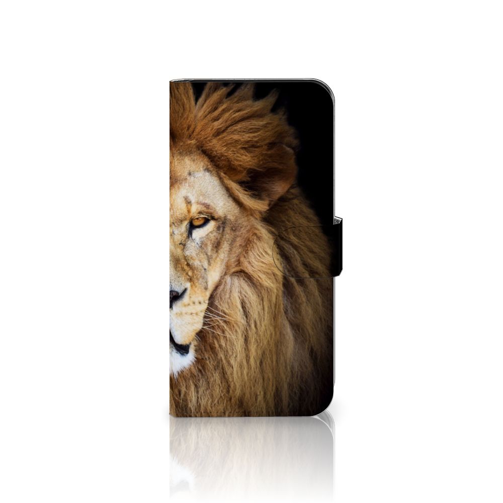 Samsung Galaxy A36 Telefoonhoesje met Pasjes Leeuw design leeuw aanzicht