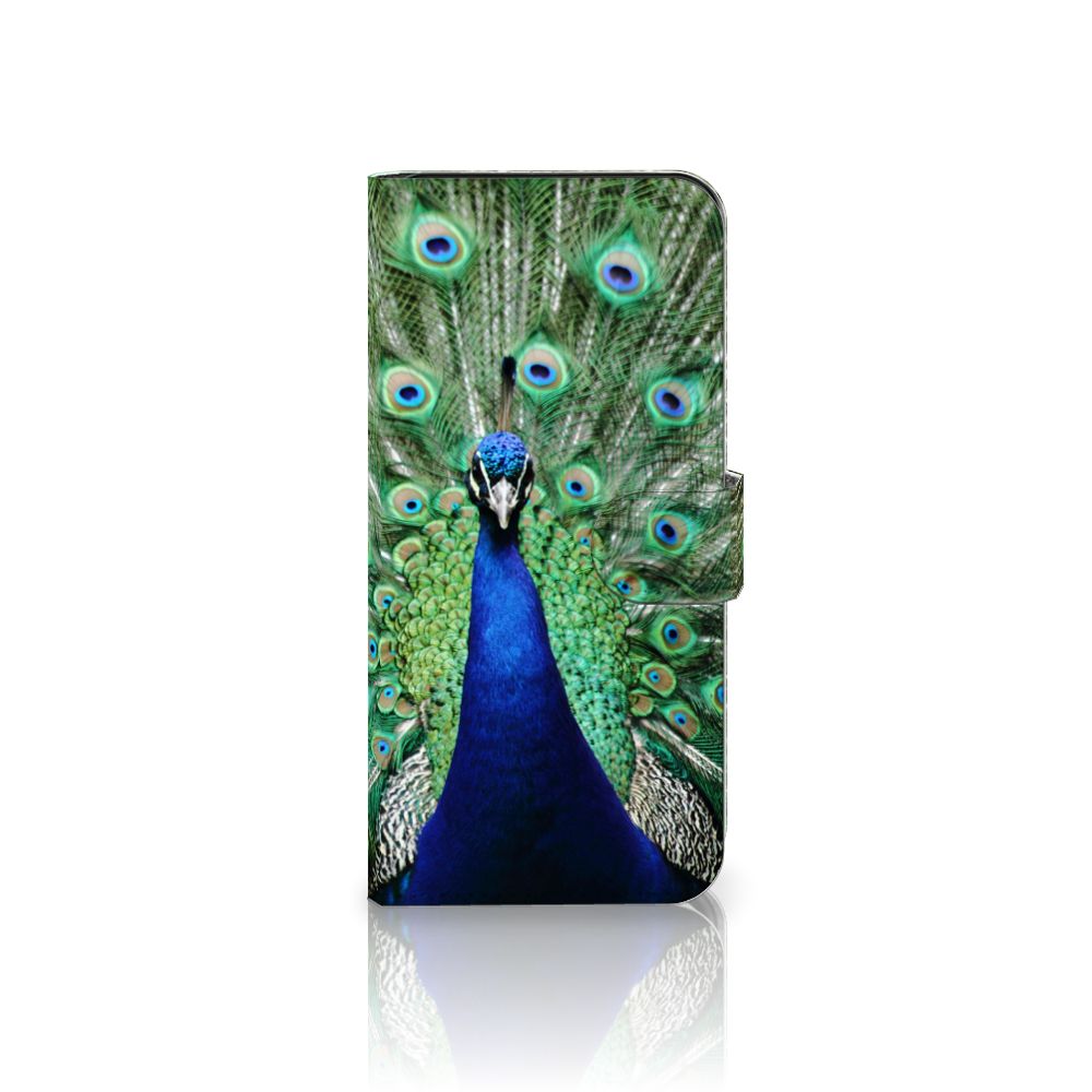 Samsung Galaxy A36 Telefoonhoesje met Pasjes Pauw design pauw aanzicht