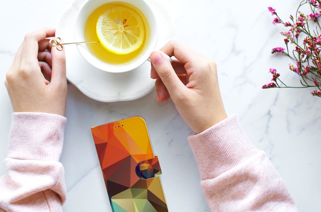 Samsung Galaxy A40 Book Case Polygon Color