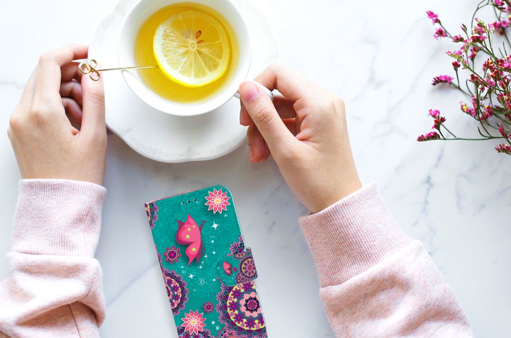 Samsung Galaxy A40 Hoesje Cirkels en Vlinders