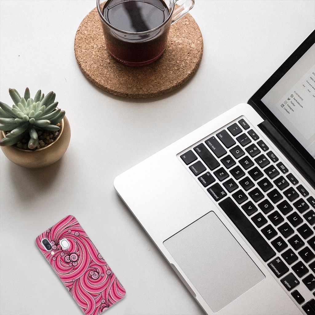 Samsung Galaxy A40 Hoesje maken Swirl Pink