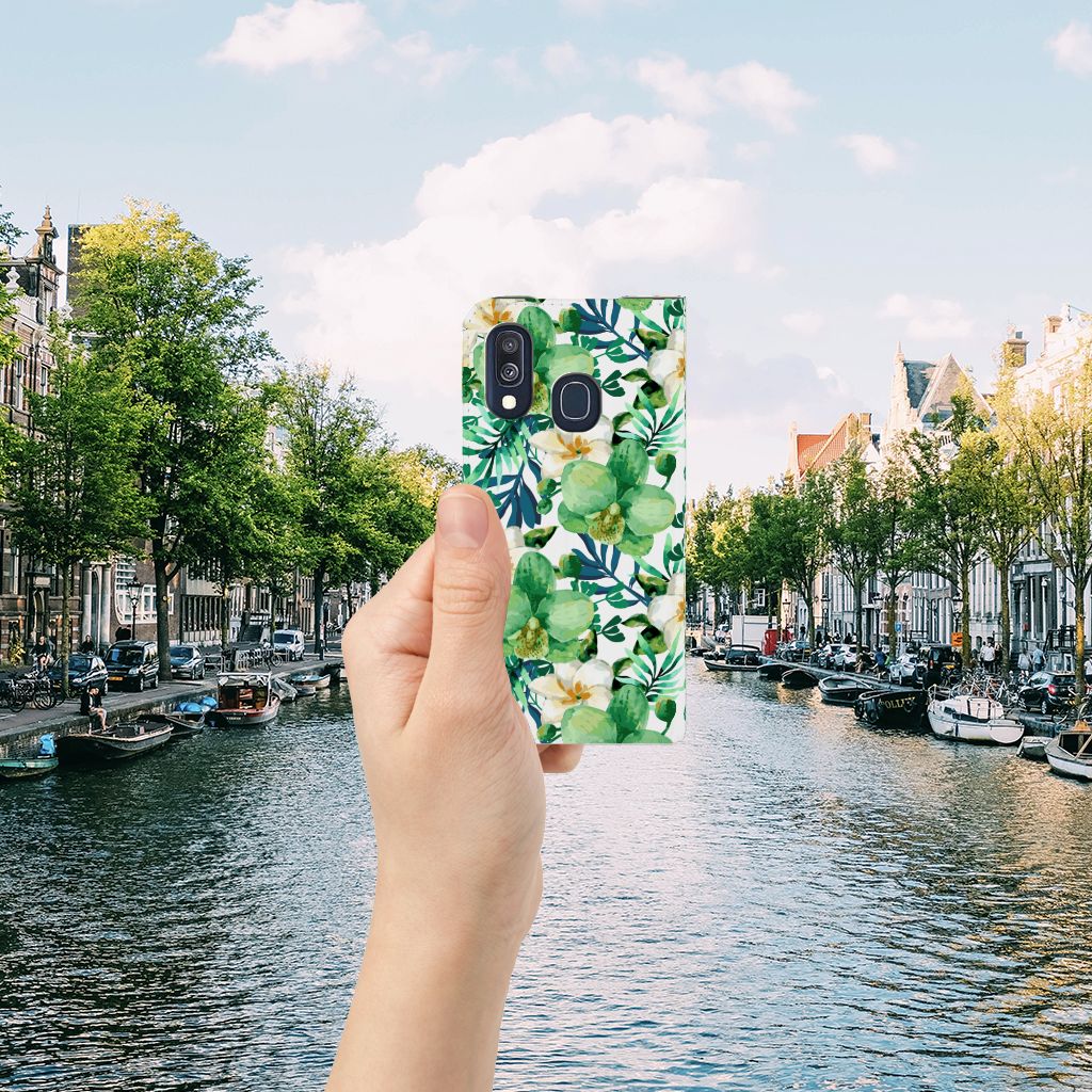 Samsung Galaxy A40 Smart Cover Orchidee Groen