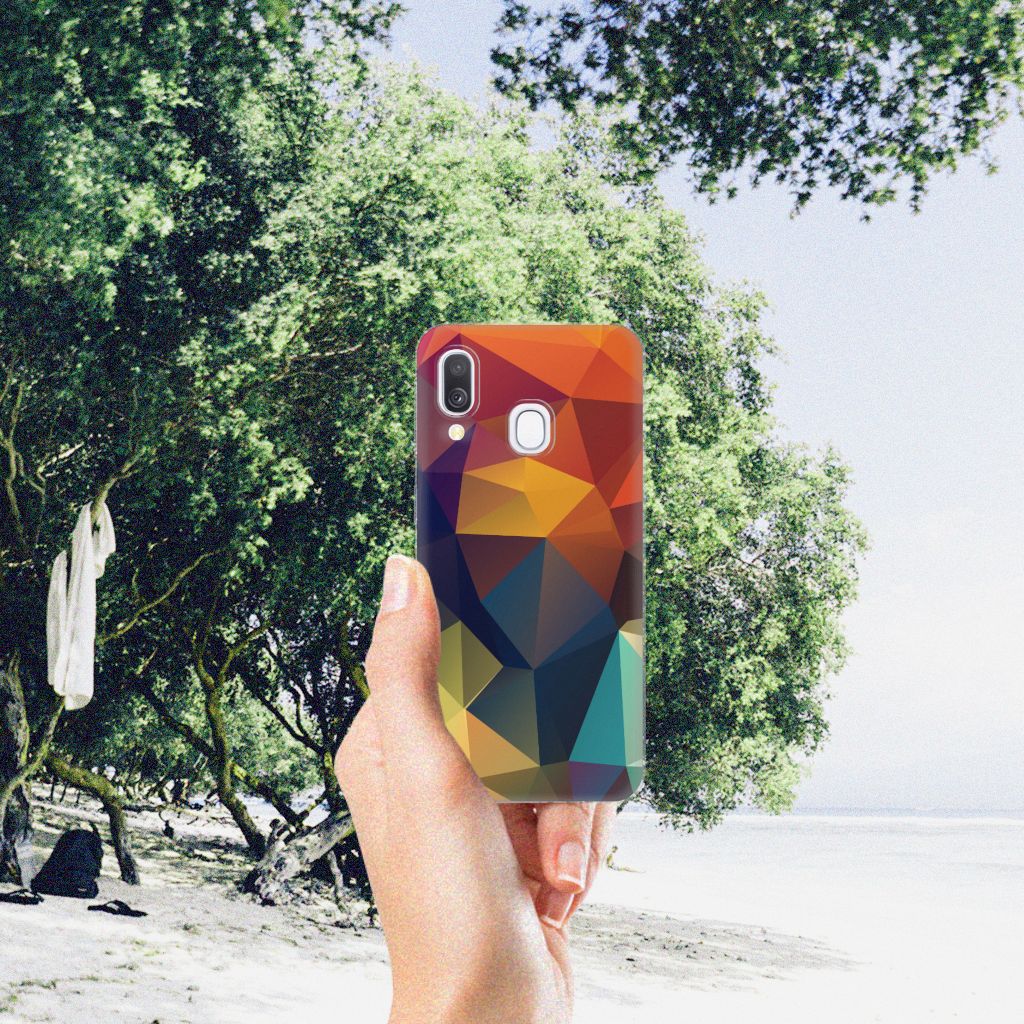 Samsung Galaxy A40 TPU Hoesje Polygon Color