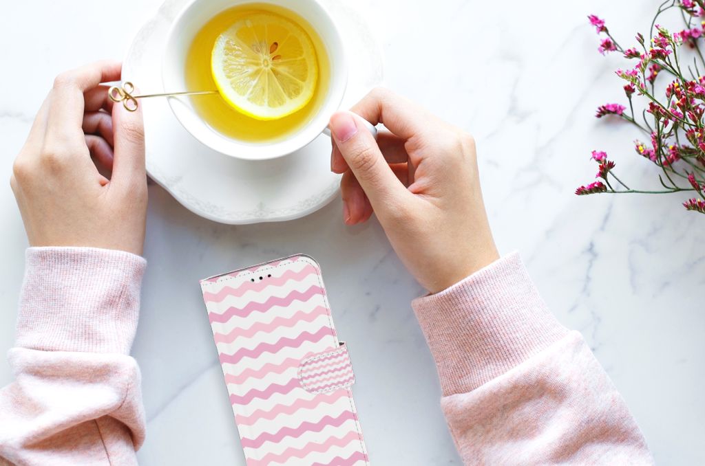 Samsung Galaxy A40 Telefoon Hoesje Waves Roze