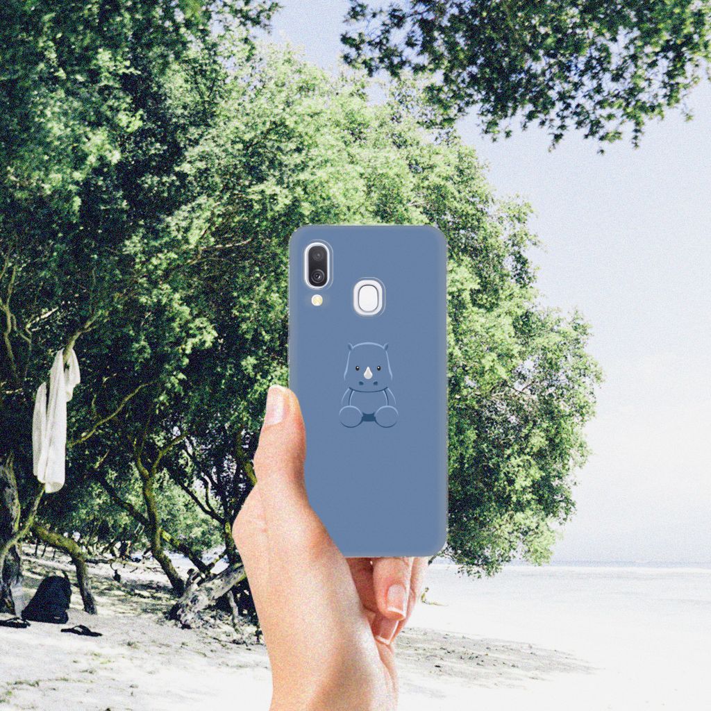 Samsung Galaxy A40 Telefoonhoesje met Naam Baby Rhino