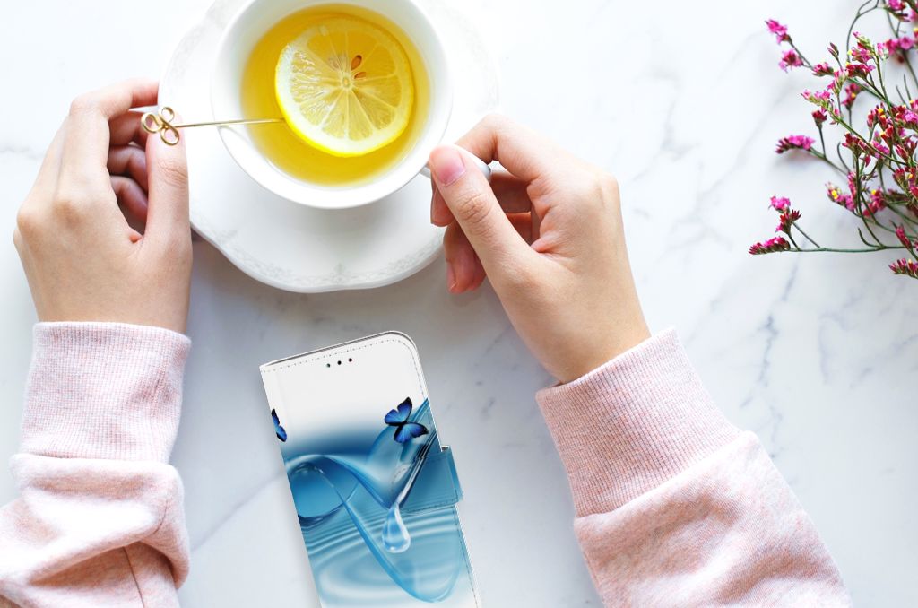 Samsung Galaxy A40 Telefoonhoesje met Pasjes Vlinders