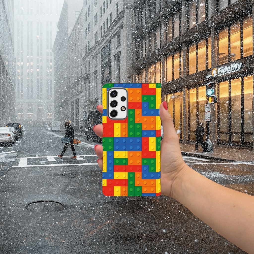 Samsung Galaxy A53 Hoesje met Magneet Blokken design hoesje hand straat