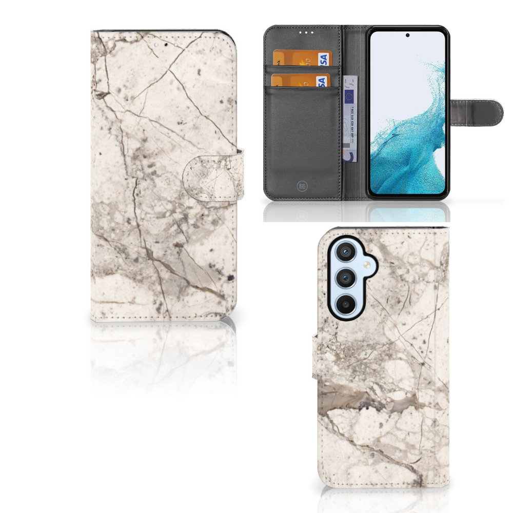 Samsung Galaxy A54 5G Bookcase Marmer Beige bookcase marmer beige aanzicht