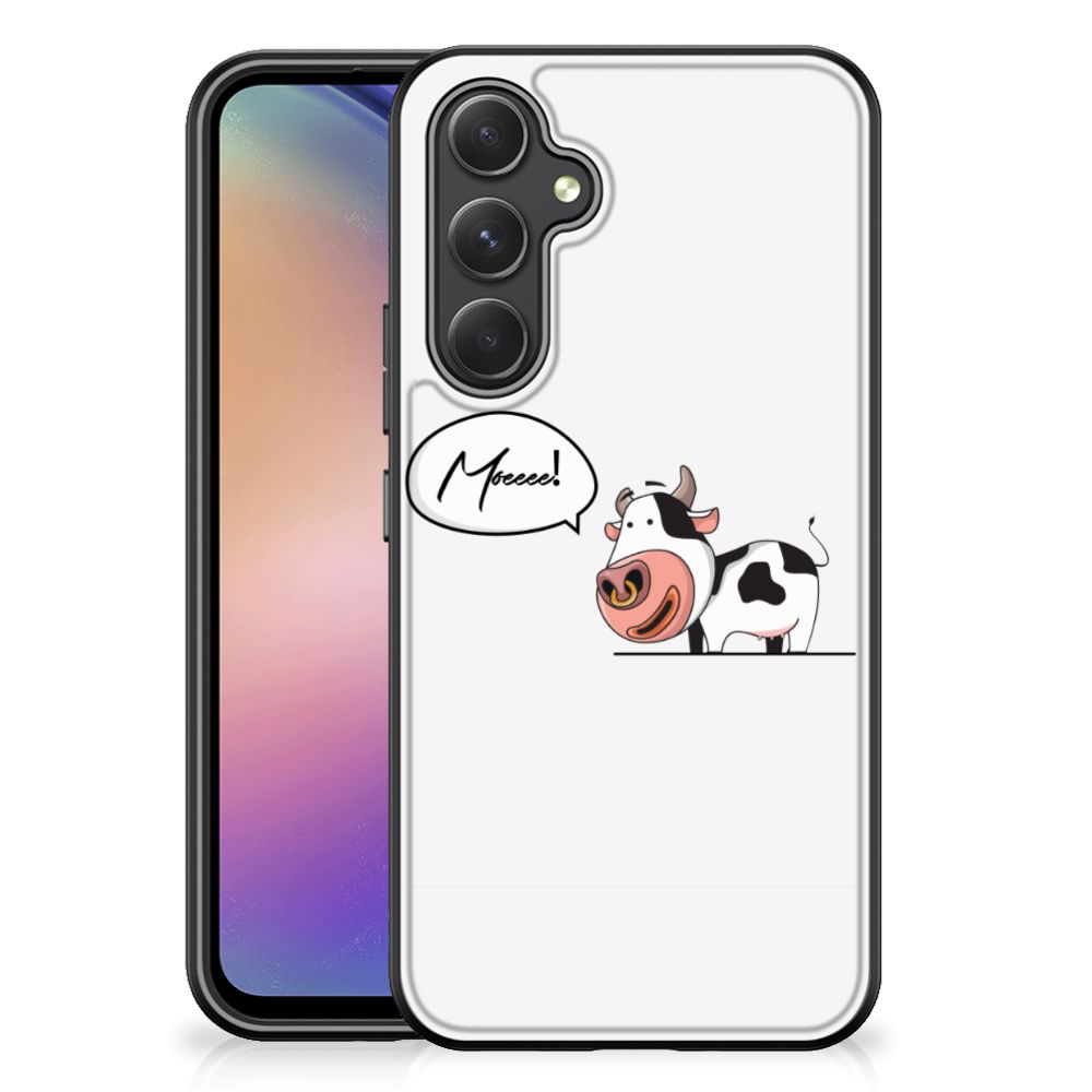 Samsung Galaxy A54 Hoesje Cow illustratie achterkant zwart