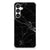 Samsung Galaxy A55 Anti-Shock Hoesje Marmer Zwart achterkant