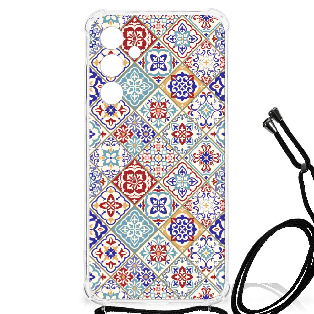 Samsung Galaxy A55 Anti-Shock Hoesje Tiles Color achterkant