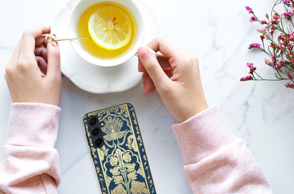 Samsung Galaxy A55 Bloemen Hoesje Beige Flowers B2C Telecom