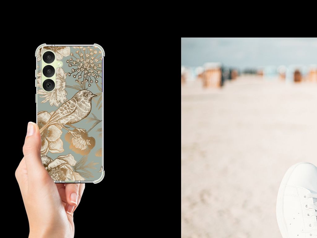 Samsung Galaxy A55 Case Anti-shock Leeuw design hand achtergrond