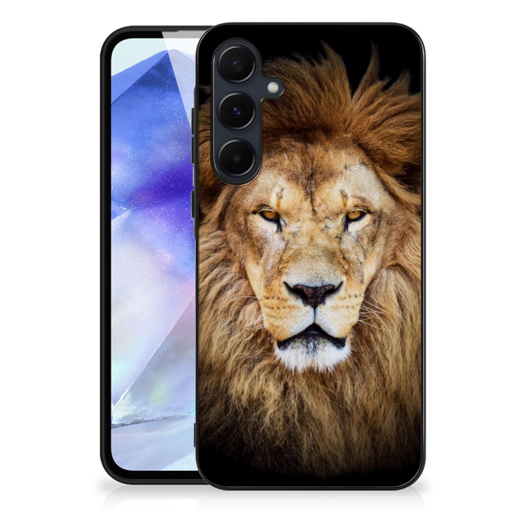 Samsung Galaxy A55 Dierenprint Telefoonhoesje Leeuw dierenprint leeuw achterkant