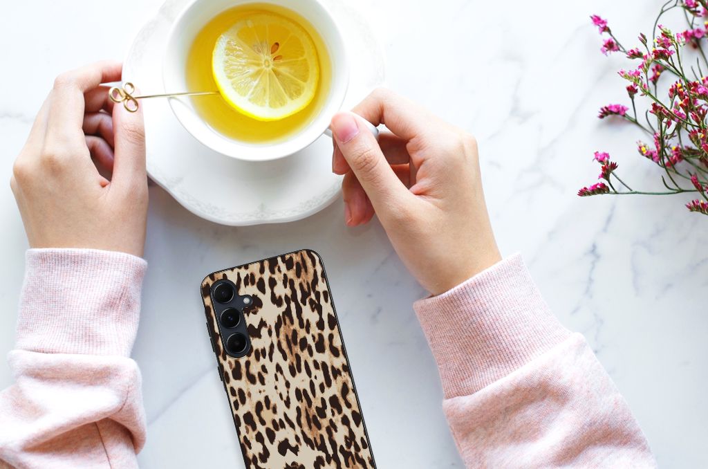 Samsung Galaxy A55 Dierenprint Telefoonhoesje Leopard B2C Telecom