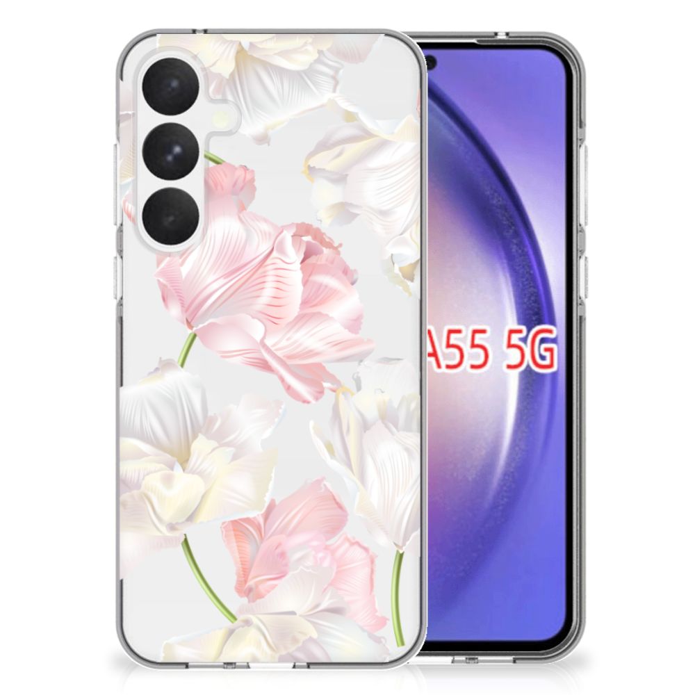 Samsung Galaxy A55 TPU Case Lovely Flowers bloemen ontwerp achterzijde