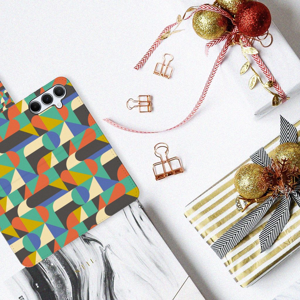 Samsung Galaxy A55 Telefoon Hoesje Funky Retro design kleurrijk aanzicht