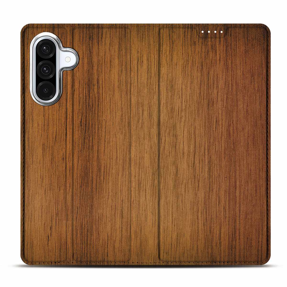 Samsung Galaxy A56 | A36 Book Wallet Case Donker Hout design Donker Hout achteraanzicht