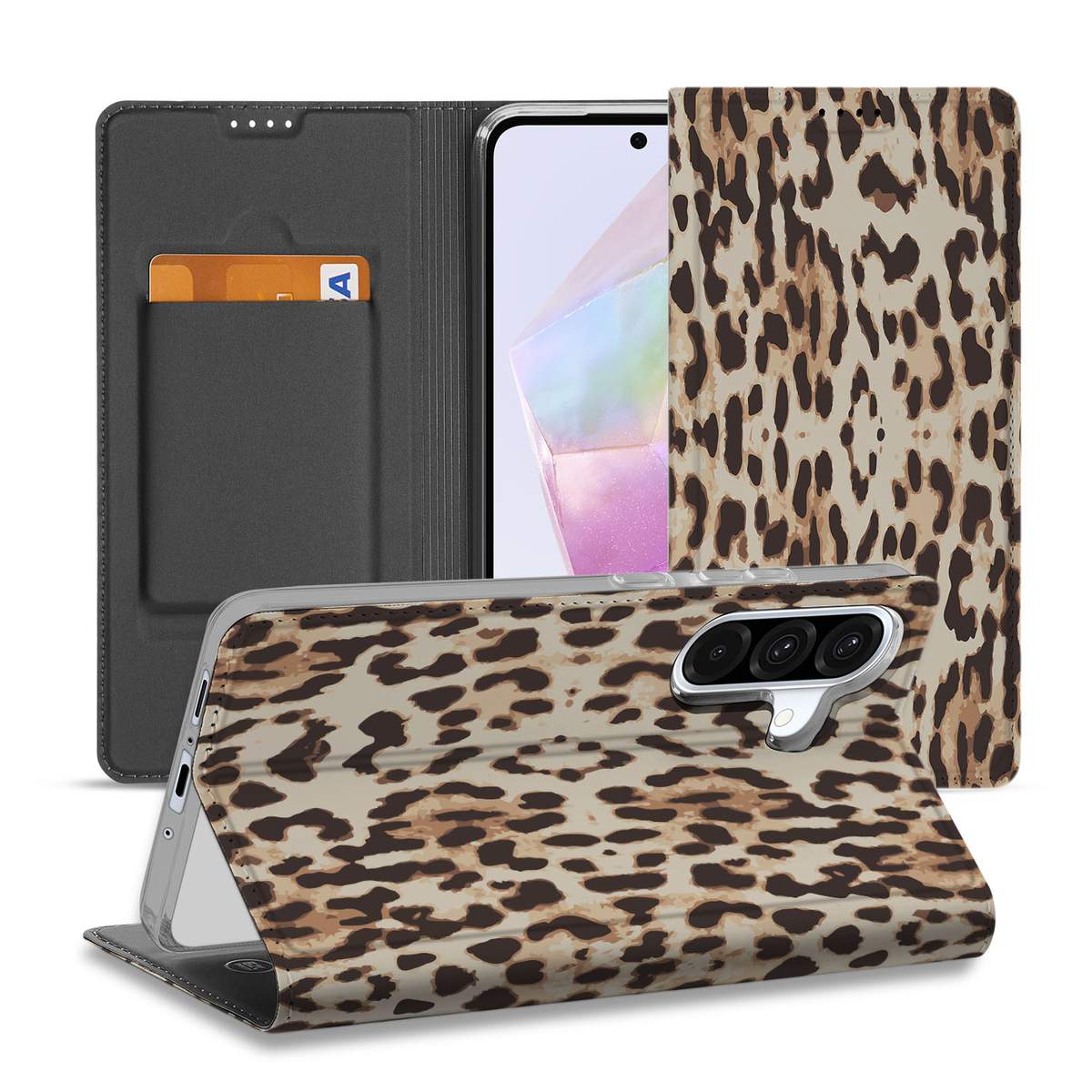 Samsung Galaxy A56 | A36 Hoesje maken Leopard hoesje luipaardprint voorzijde achterzijde