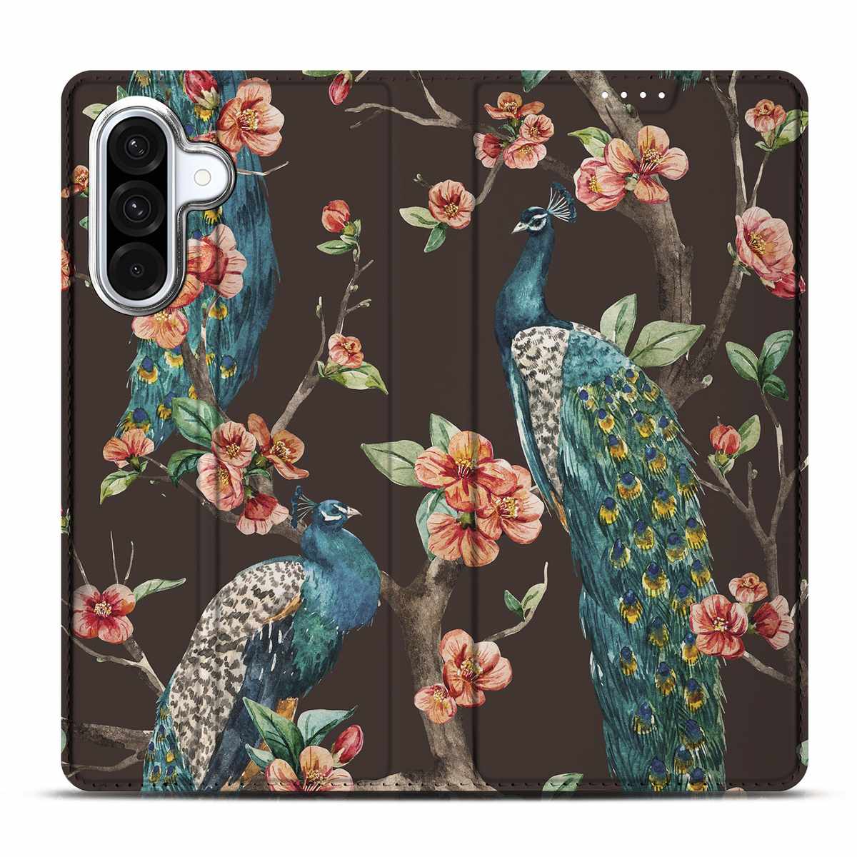 Samsung Galaxy A56 | A36 Hoesje maken Pauw met Bloemen design pauwen bloemen voorzijde