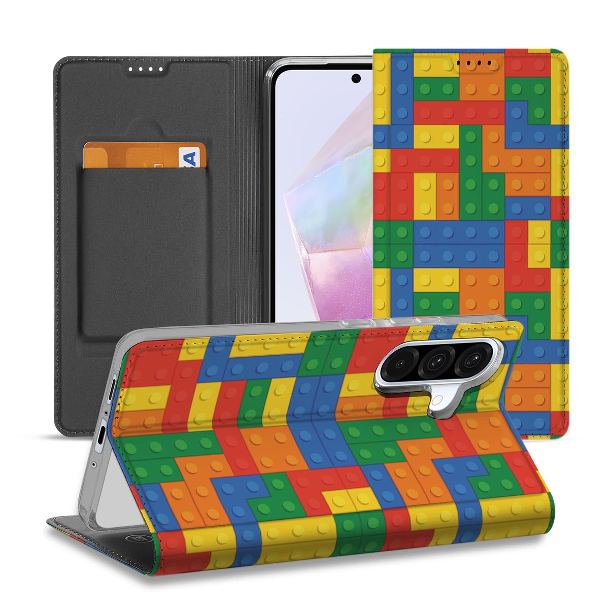 Samsung Galaxy A56 | A36 Hoesje met Magneet Blokken design hoesje voorzijde en achterkant