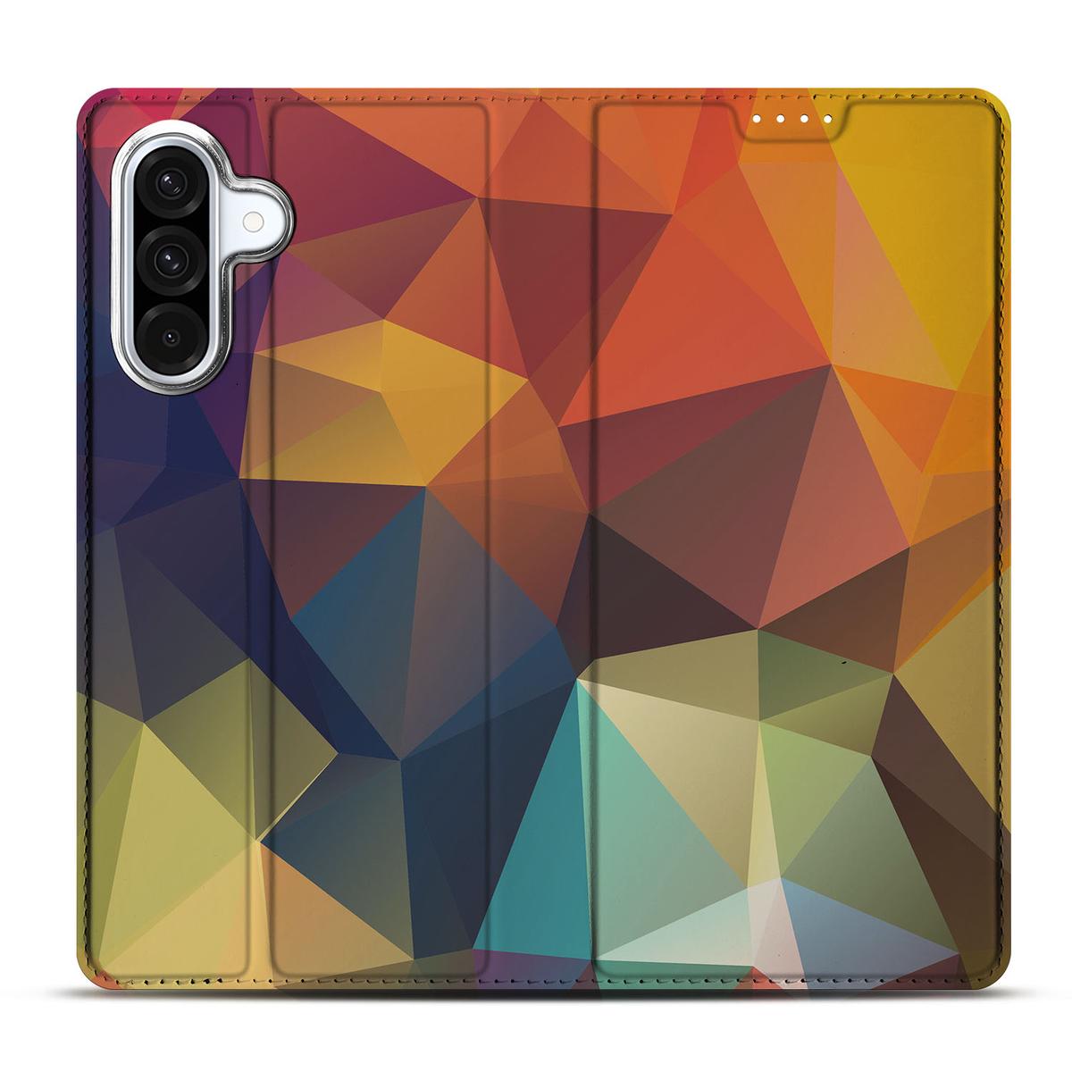 Samsung Galaxy A56 | A36 Stand Case Polygon Color abstract design kleurrijke driehoeken