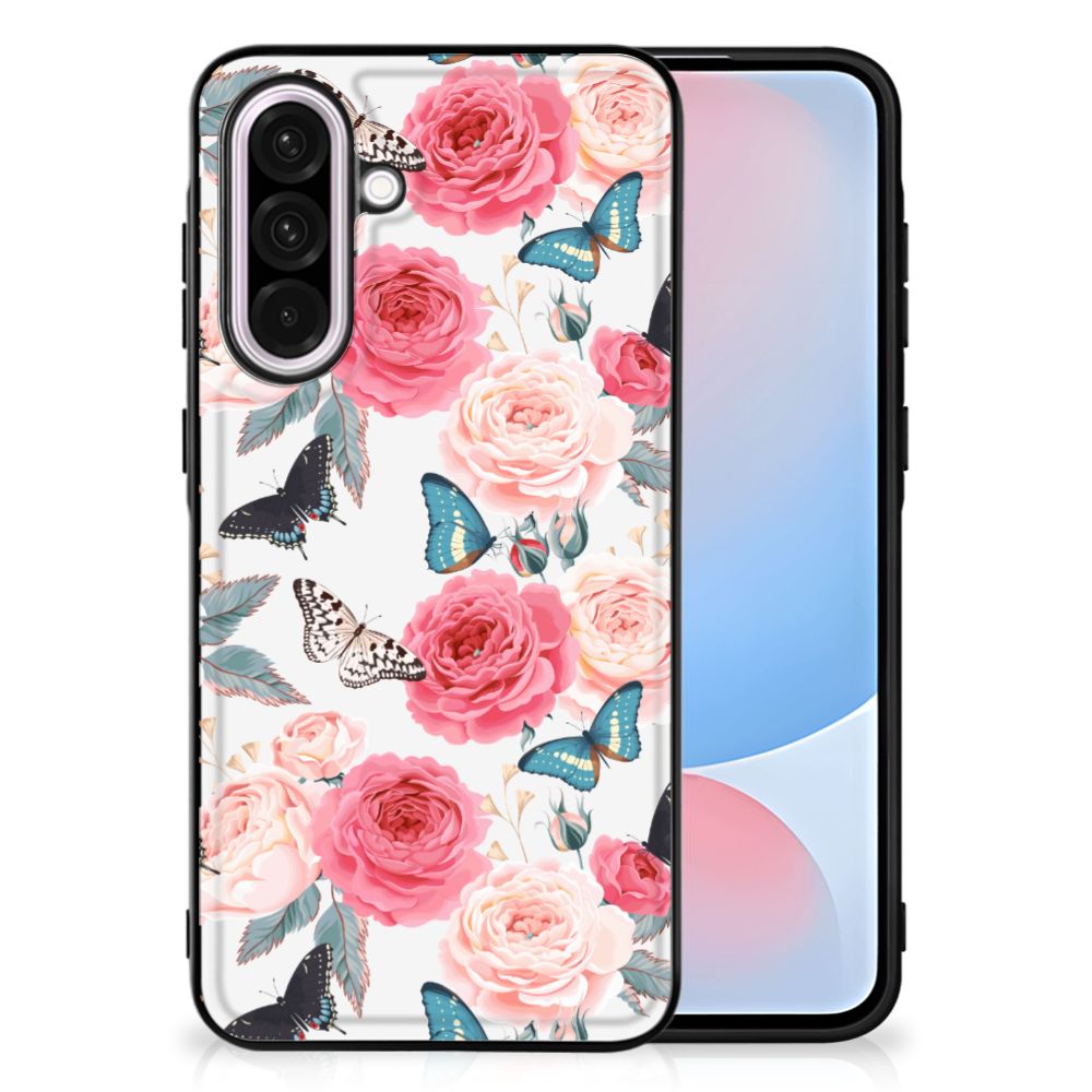 Samsung Galaxy A56 Bloemen Hoesje Butterfly Roses bloemen planten design achterkant
