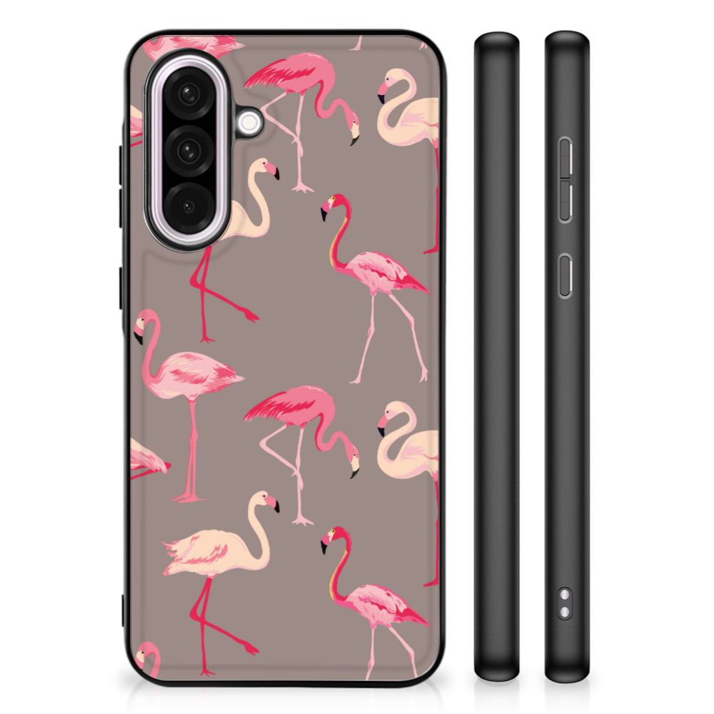 Samsung Galaxy A56 Dierenprint Telefoonhoesje Flamingo dierenprint achterzijde zijkanten