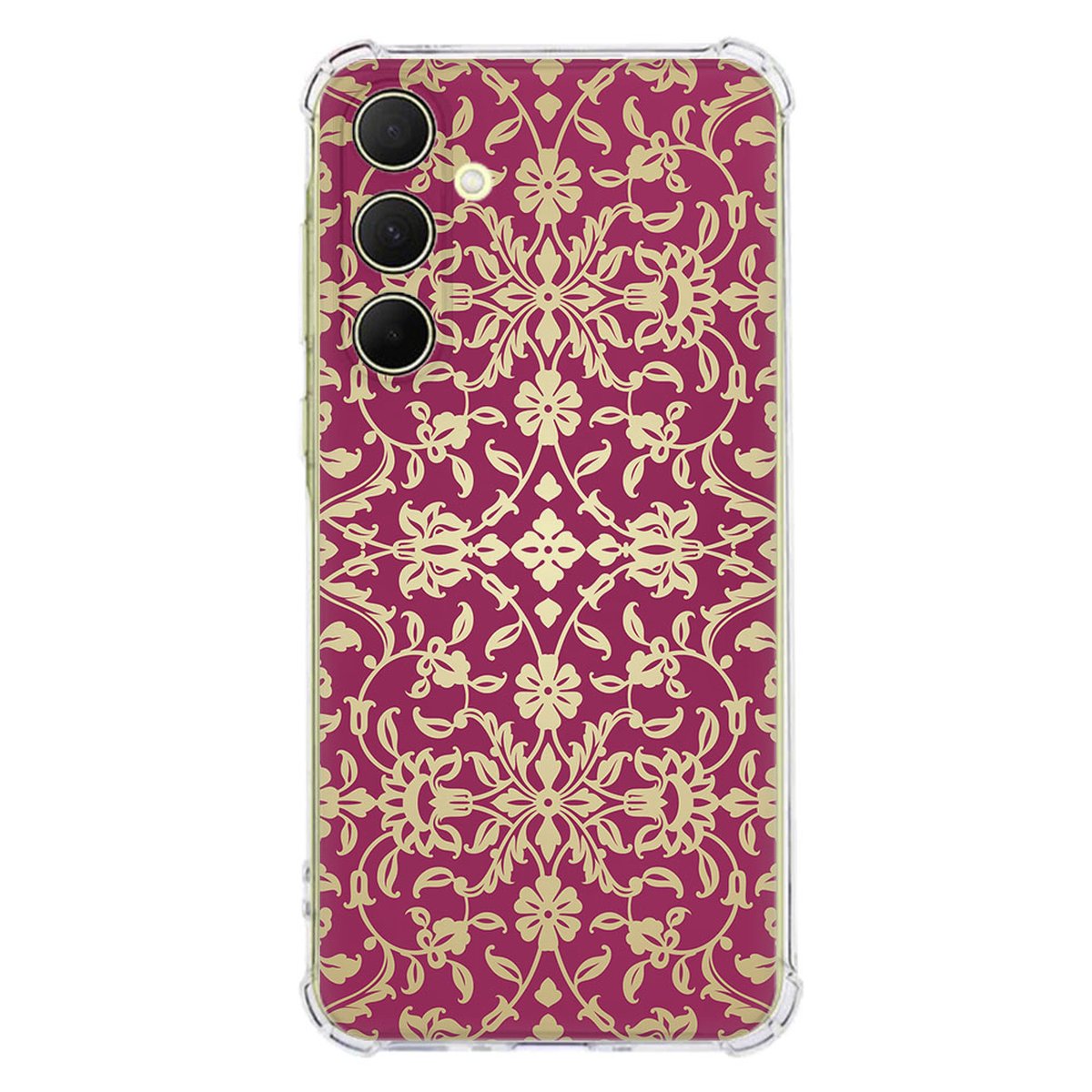 Samsung Galaxy A56 Hoesje Barok Pink TPU Antishock barok patroon roze achterkant
