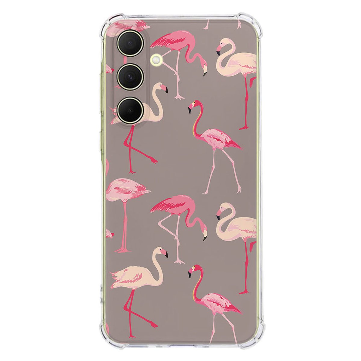 Samsung Galaxy A56 Hoesje Flamingo TPU Antishock flamingo design achteraanzicht