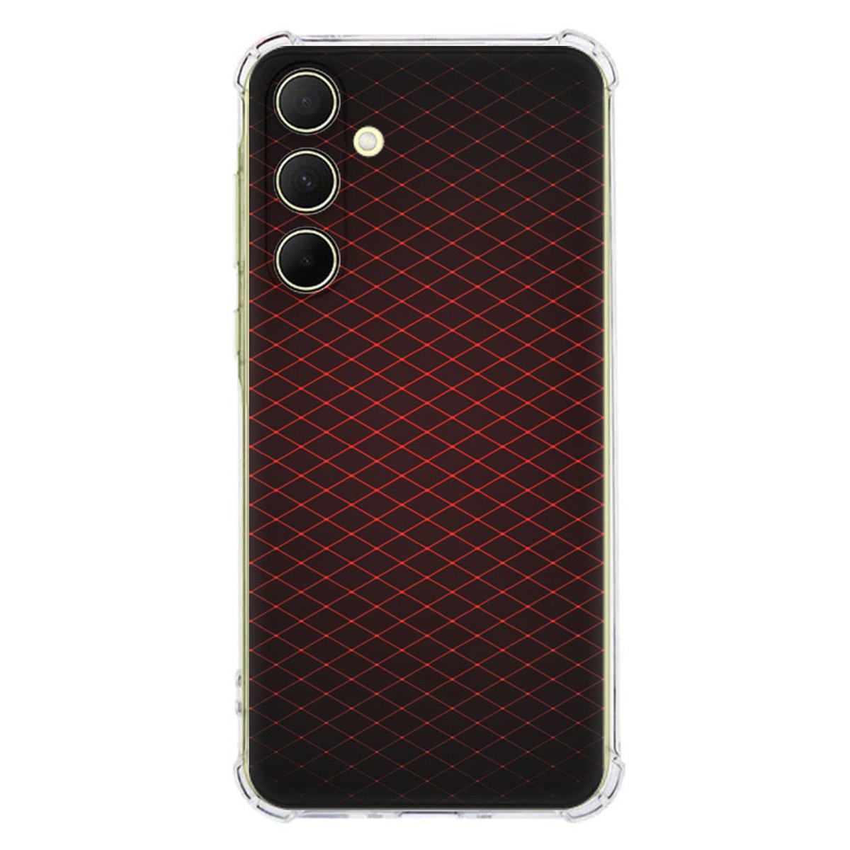 Samsung Galaxy A56 Hoesje Geruit Rood TPU Antishock achterkant