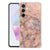 Samsung Galaxy A56 Hoesje Marmer Oranje TPU Antishock achterkant schuin