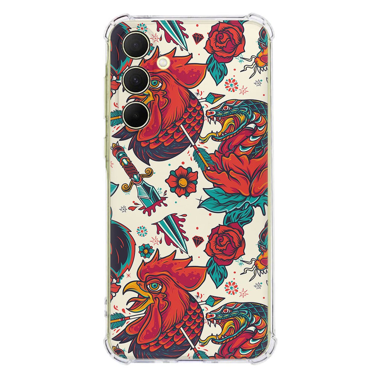 Samsung Galaxy A56 Hoesje - Old Skool TPU Antishock designnaam achterkant kleurrijk