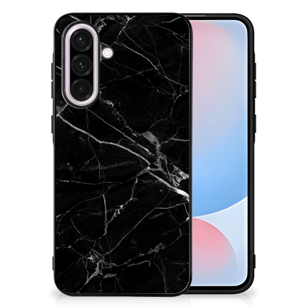 Samsung Galaxy A56 Marmeren Print Telefoonhoesje Marmer Zwart achterkant zwart marmer design